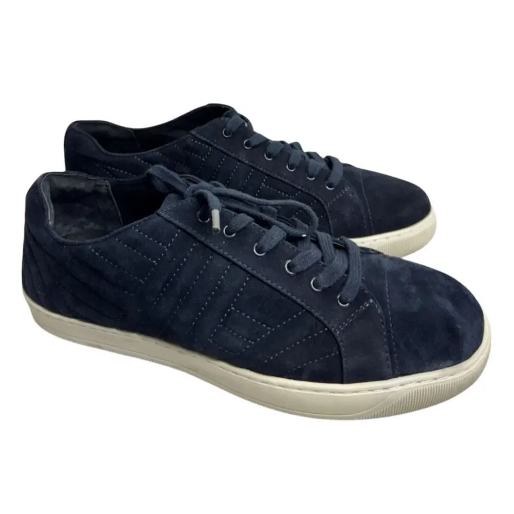 Vaneli Sneaker Size 7.5 Wide Navy Lace Up Suede Sport Shoes‎
